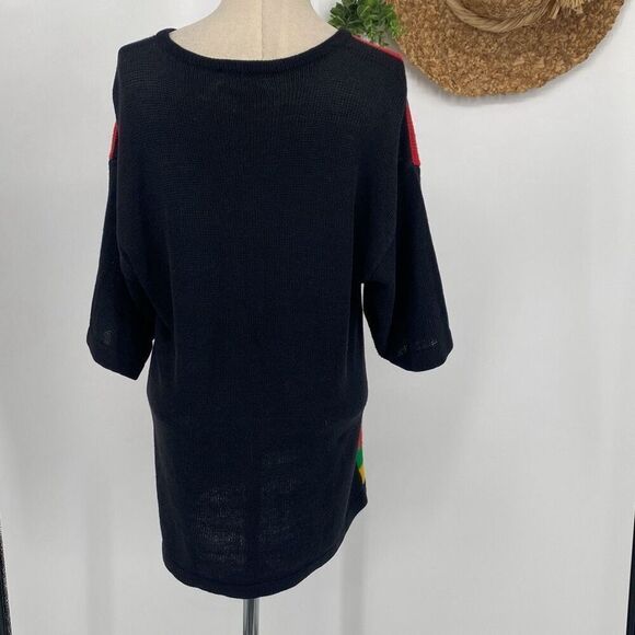 Eminent Women's Drop Shoulder Floral Sequin Knit Sweater Dress Tunic Multi L - Picture 3 of 10